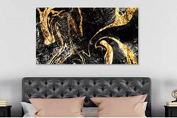 Tablou canvas abstract textura negru auriu