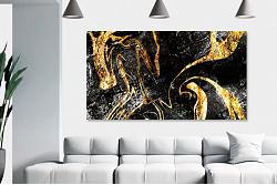 Tablou canvas abstract textura negru auriu