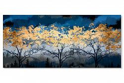 Tablou copaci cu frunze auriu-cupru