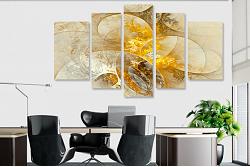 Tablouri canvas abstract living auriu si gri