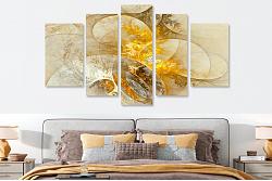 Tablouri canvas abstract living auriu si gri