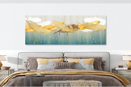 Tablou abstract canvas pene stropi aurii